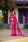 YNF7011 Chiffon With Foral Printed Pearl Lace Border Saree With Blouse Wholesale Clothing Suppliers In India